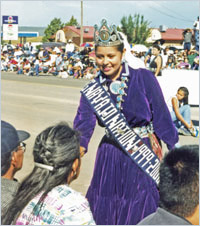 Miss Navajo Nation greets well-wishers at the Navajo Nation Fair Parade. 