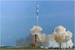 Gordon's Gemini capsule launches aboard a Titan 2 rocket