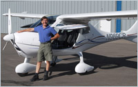 Paul Hamilton with one of Light Sport’s most dynamic LSAs, a CTLS produced by Flight Design