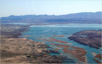 Lake Havasu widens the Colorado River not far from Needles, California.