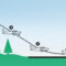 Diagram of airplane landing short approach in four illustrated steps