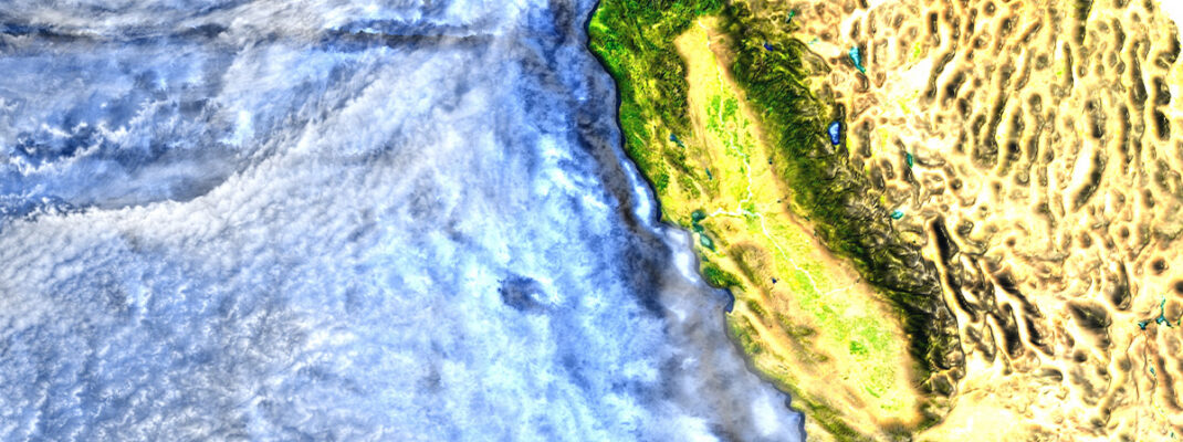 California on Central USA on Earth - visible ocean floor