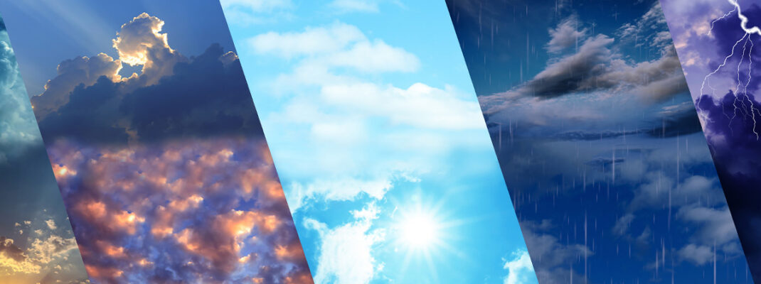 Collage of sky during different weather