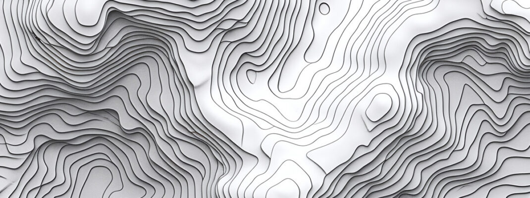 black and white topography lines