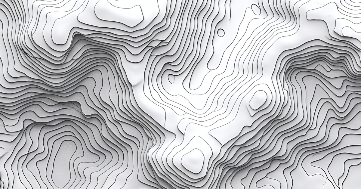 black and white topography lines