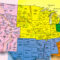 Area forecast map with colored sections