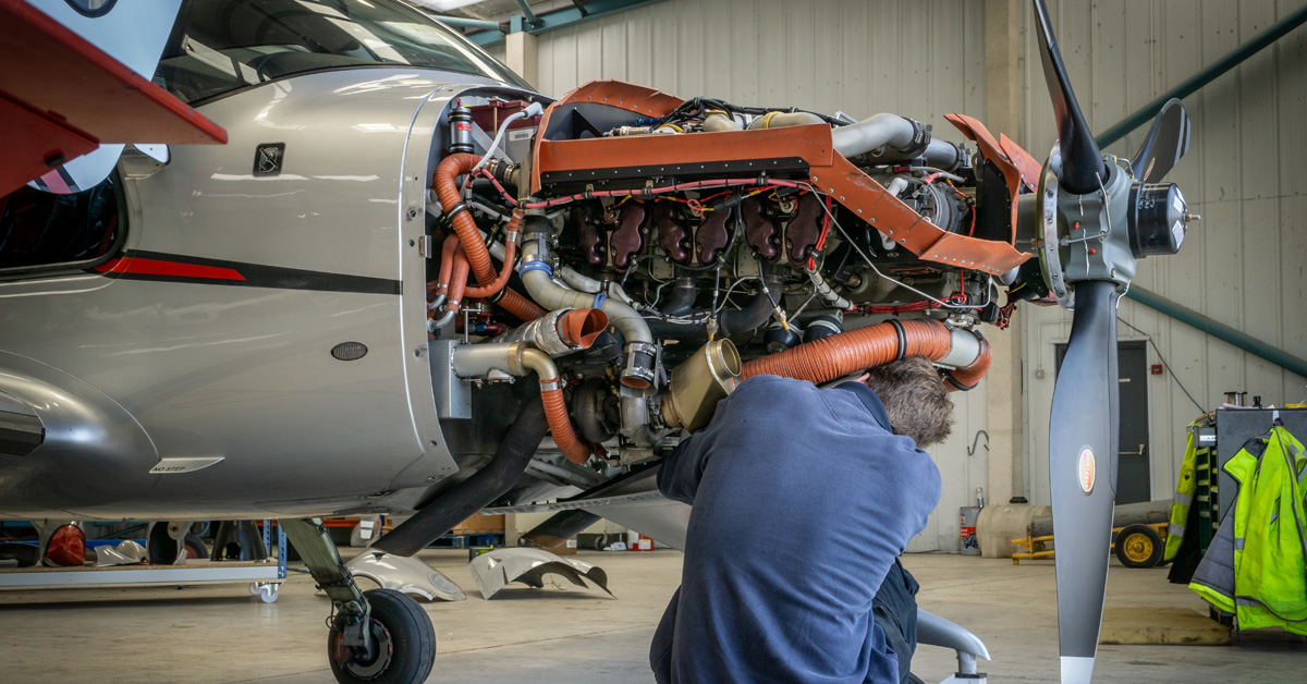 airplane mechanic at work