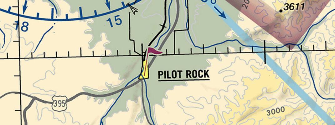 Waypoint of Pilot Rock as seen on sectional chart