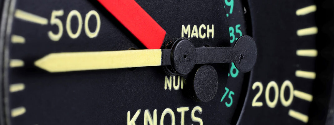 analogue airspeed indicator of jet aircraft