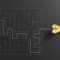 paper airplane navigating maze