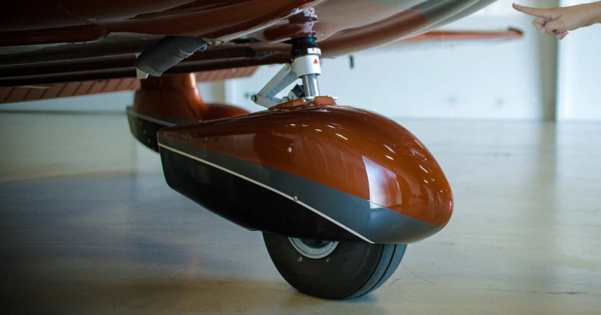 Wheels of Piper Archer aircraft, not to be missed during preflight inspection
