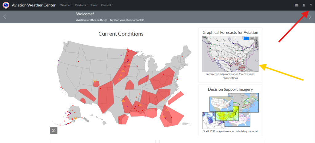 The Aviation Weather Center (AWC) home page