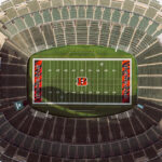 aerial view of the Cincinnati Bengals Paycor Stadium empty before a game