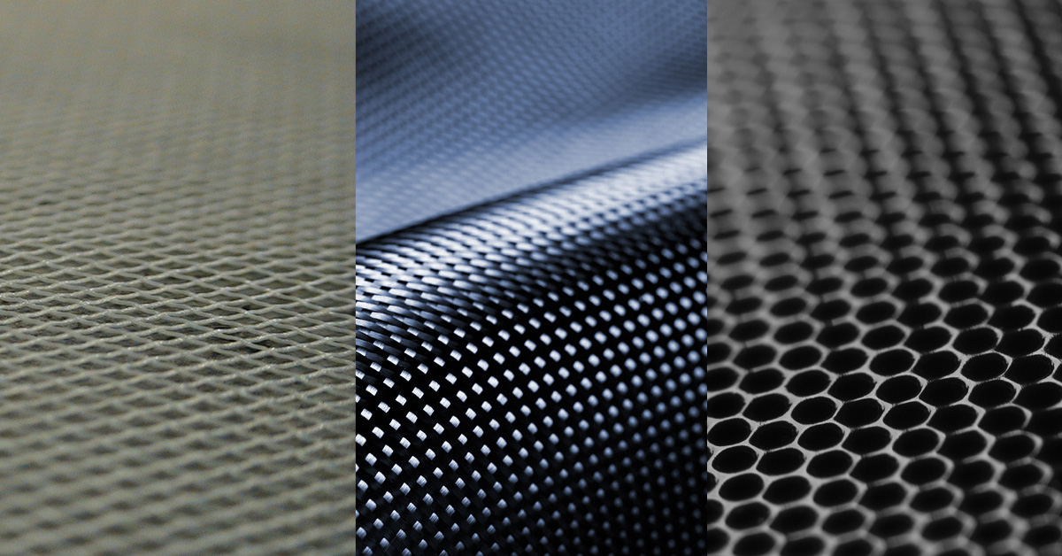 panel of three different composite materials.