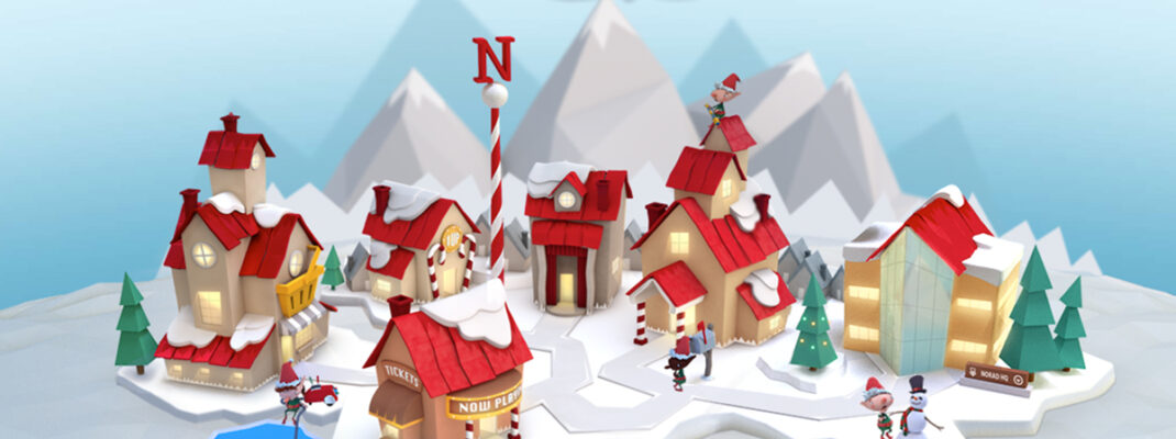 2024 NORAD santa tracker website screenshot featuring Santa's village and the NORAD logo