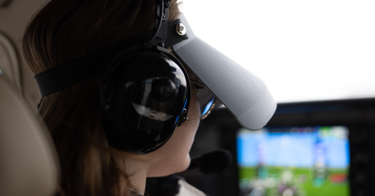 pilot with headset and ASA Jiffyhood®